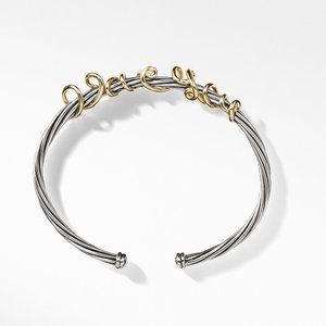 Sterling Silver 14k Yellow Gold I Love You